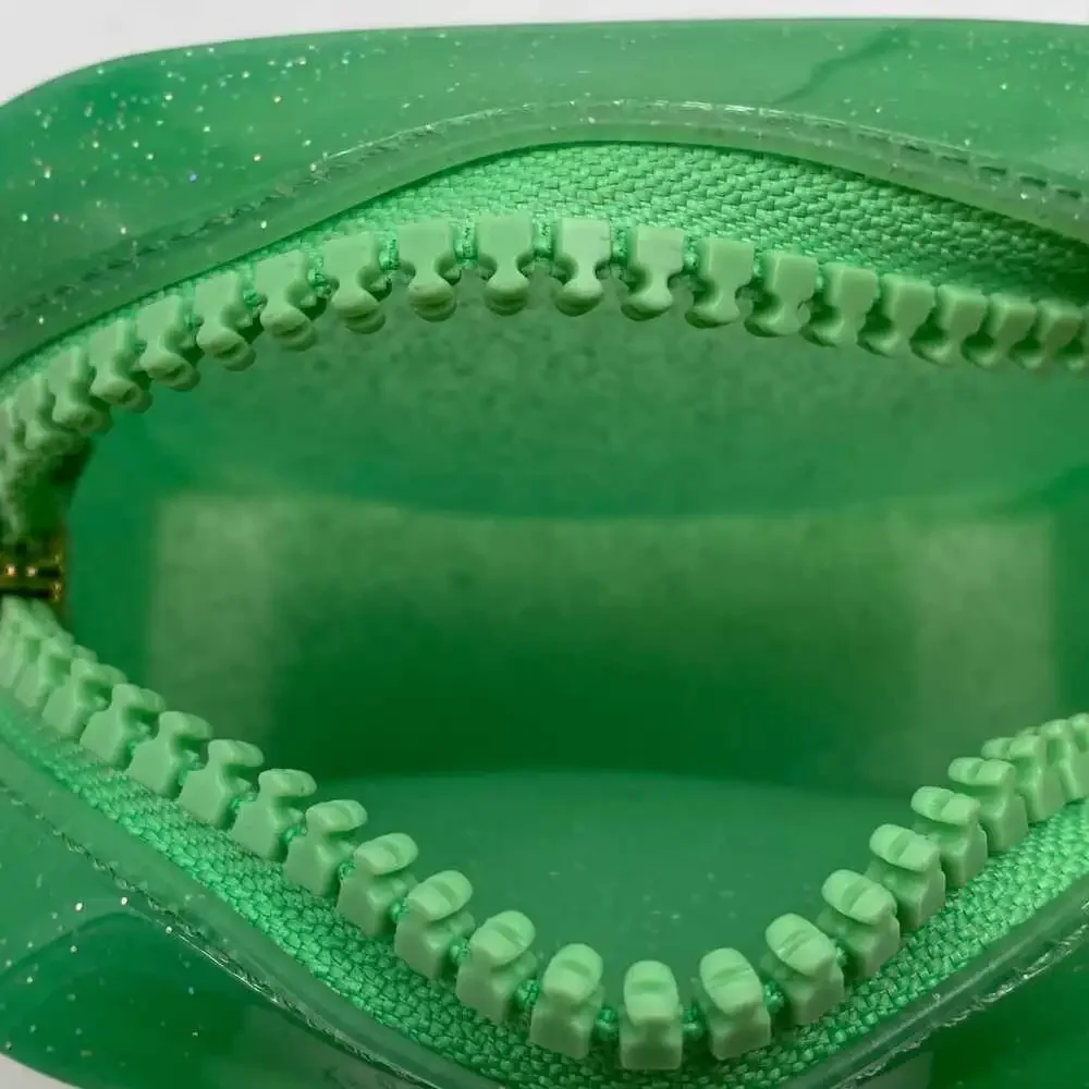 Stoney Clover Lane Jelly Zip Pouch Green Rubber Clutch | OS Regular